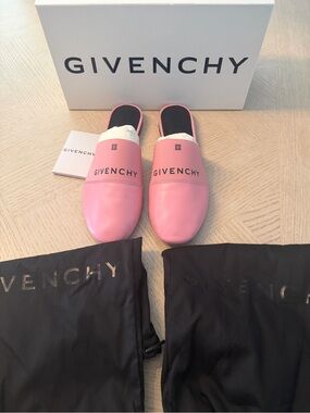 Givenchy Pink Leather Logo Slip-Ons